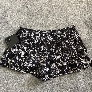 Flowy black and white shorts